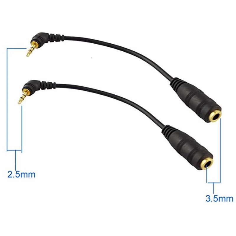 Seadream 2Pack 6 inch 3-Pole 2.5mm Male Right Angle to 3.5mm Female Headset Audio Adapter Cable Extender Stereo Jack (2pack) - Image 3